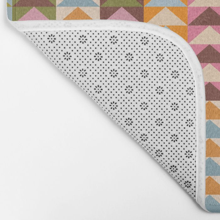 Quilt Triangle Shapes - Multi-color Bath Mat Gallery Image 2