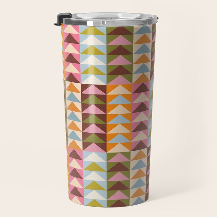 Quilt Triangle Shapes - Multi-color Travel Mug Gallery Image 3
