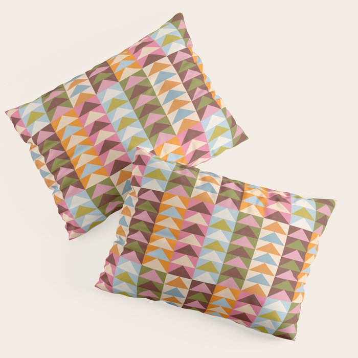 Quilt Triangle Shapes - Multi-color Pillow Sham Gallery Image 3