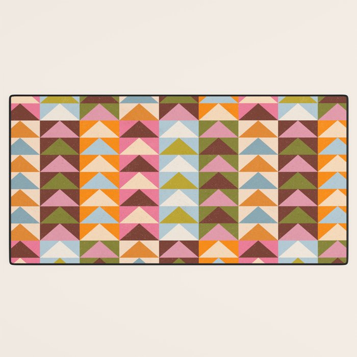 Quilt Triangle Shapes - Multi-color Desk Mat Gallery Image 3