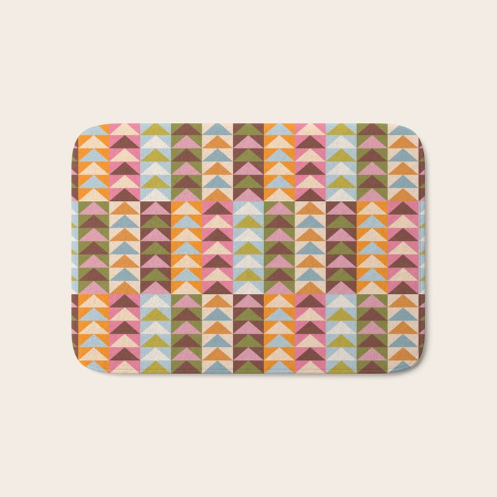 Quilt Triangle Shapes - Multi-color Bath Mat Gallery Image 1