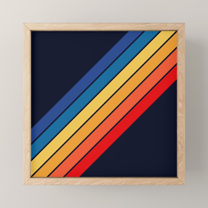 Medussa - Classic Colorful 70s Vintage Style Retro Summer Stripes Mini Art Print Gallery Image 1