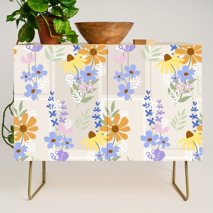 Wildflowers collage Credenza Gallery Image 1