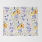 Wildflowers collage Throw Blanket Gallery Image 2