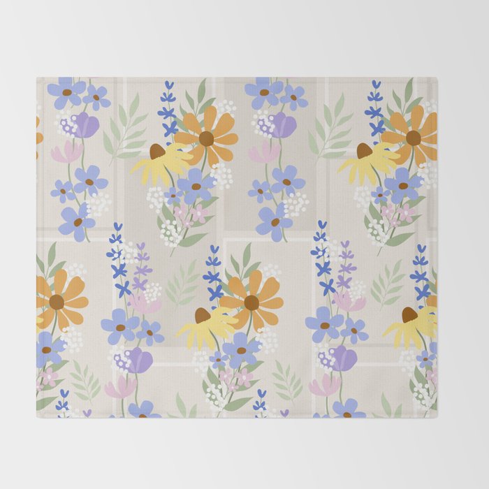 Wildflowers collage Throw Blanket Gallery Image 2