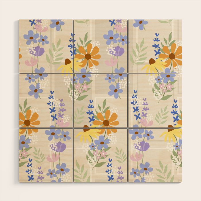 Wildflowers collage Wood Wall Art Gallery Image 3