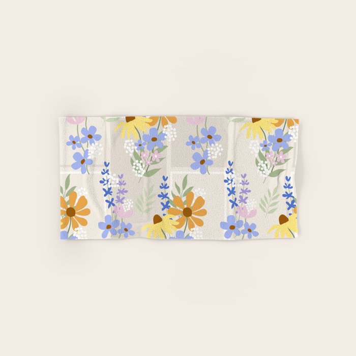 Wildflowers collage Bath Towel Gallery Image 1