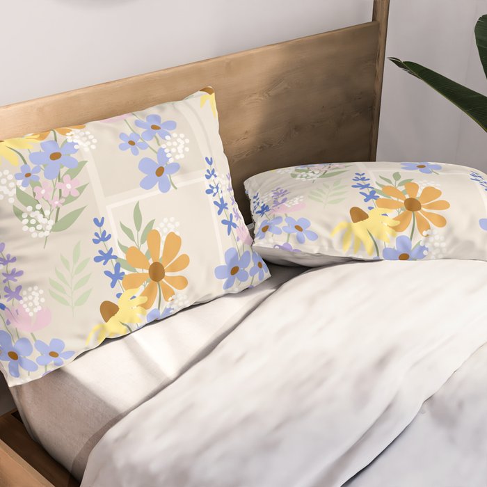 Wildflowers collage Pillow Sham Gallery Image 2