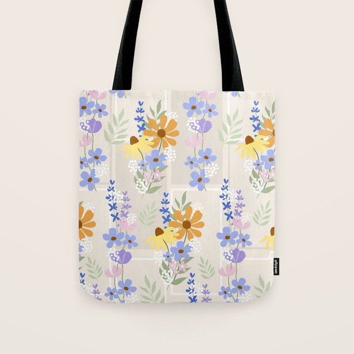 Wildflowers collage Tote Bag Gallery Image 1