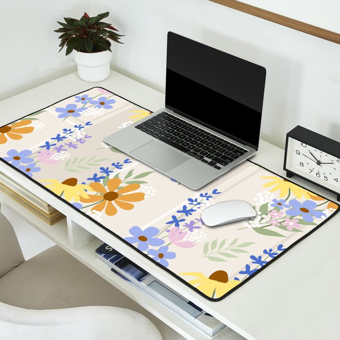Wildflowers collage Desk Mat Gallery Image 2
