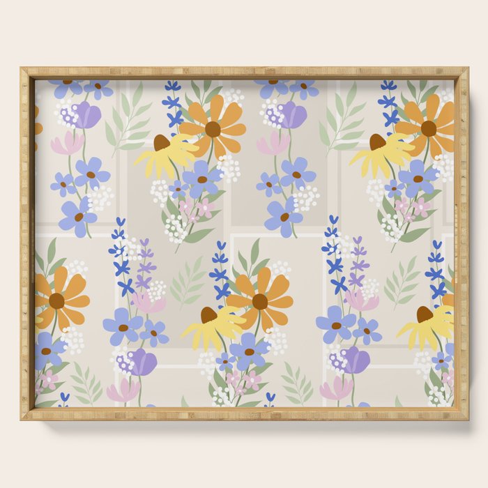 Wildflowers collage Serving Tray Gallery Image 1