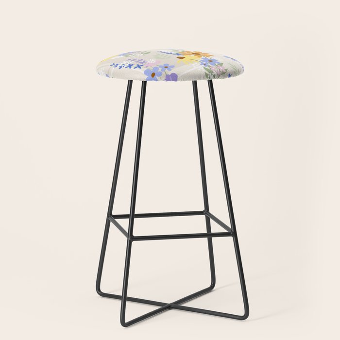 Wildflowers collage Stool Gallery Image 1
