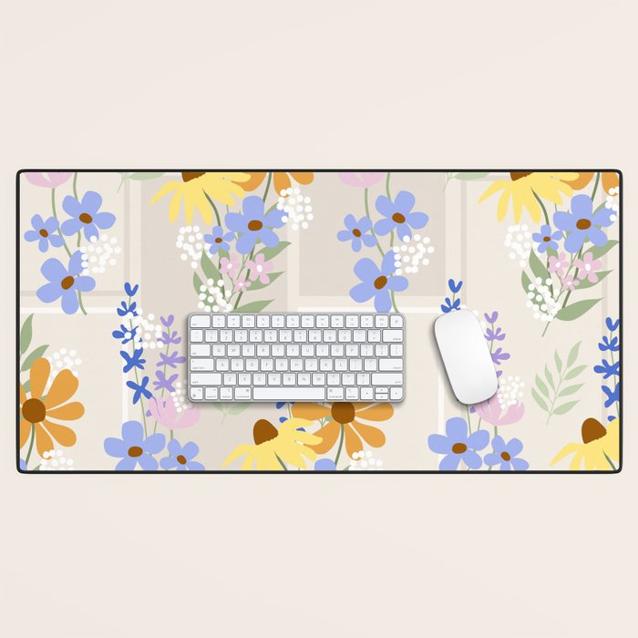 Wildflowers collage Desk Mat Gallery Image 1