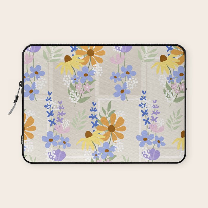 Wildflowers collage Laptop Sleeve Gallery Image 1