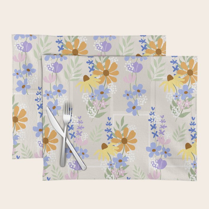 Wildflowers collage Placemat Gallery Image 1