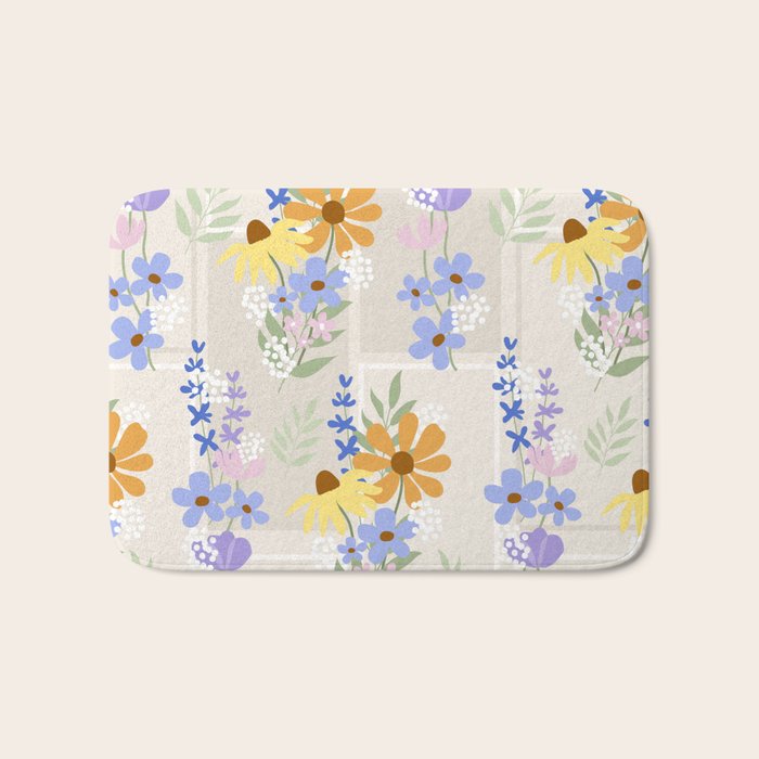 Wildflowers collage Bath Mat Gallery Image 1