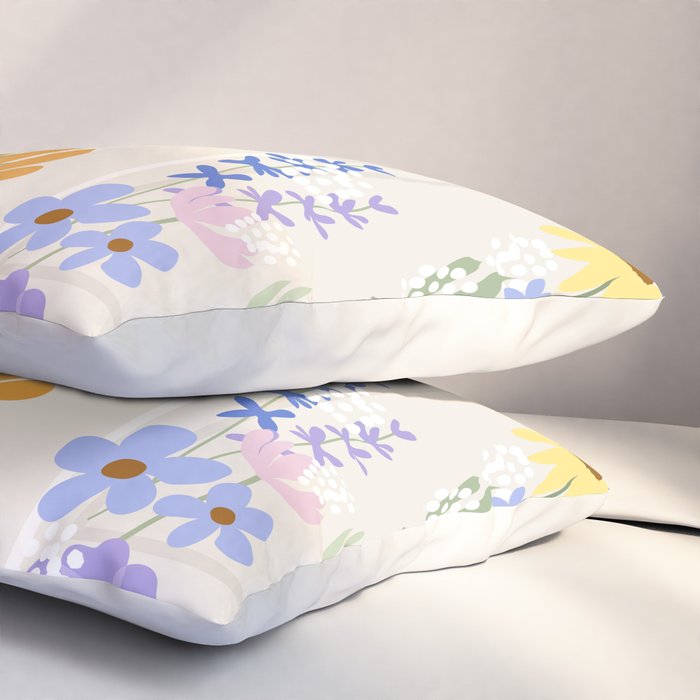 Wildflowers collage Pillow Sham Gallery Image 3