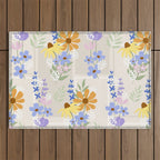 Wildflowers collage Outdoor Rug Gallery Image 1