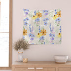 Wildflowers collage Wall Tapestry Gallery Image 2