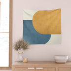 Halfmoon Colorblock - Gold Blue Wall Tapestry Gallery Image 2