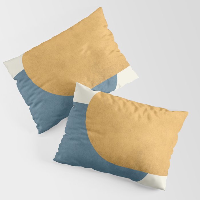 Halfmoon Colorblock - Gold Blue Pillow Sham Gallery Image 3