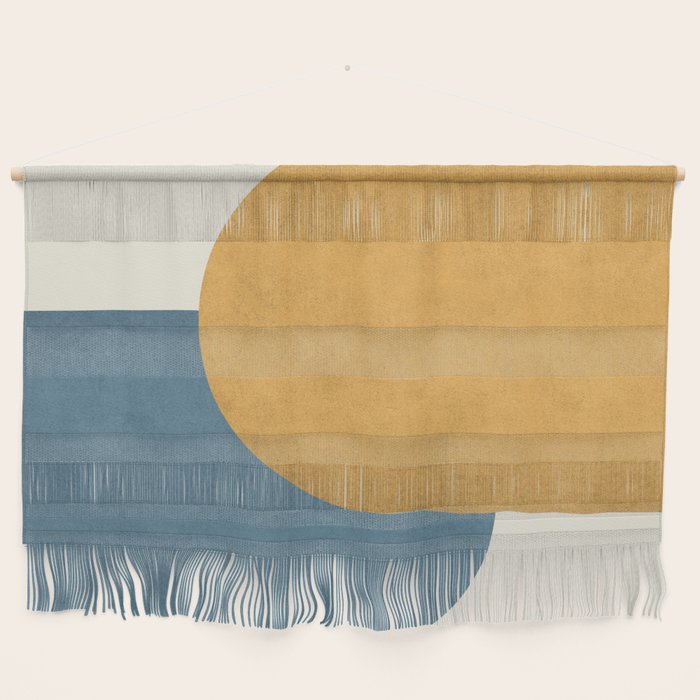 Halfmoon Colorblock - Gold Blue Wall Hanging Gallery Image 1