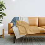 Halfmoon Colorblock - Gold Blue Throw Blanket Gallery Image 1