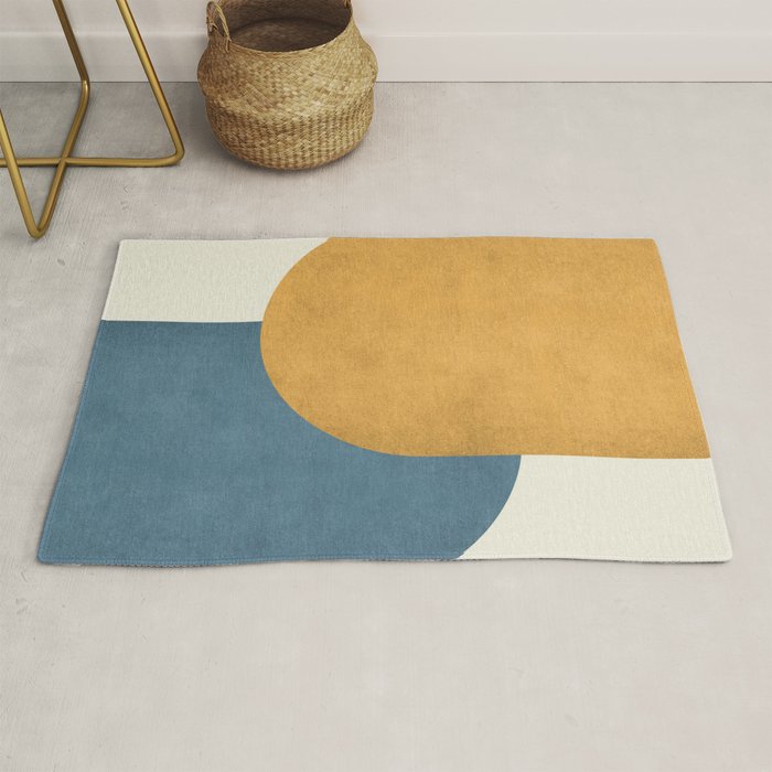 Halfmoon Colorblock - Gold Blue Rug Gallery Image 1