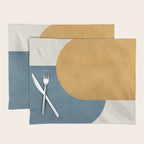 Halfmoon Colorblock - Gold Blue Placemat Gallery Image 1