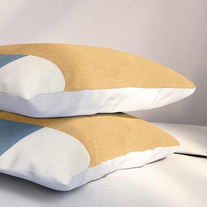 Halfmoon Colorblock - Gold Blue Pillow Sham Gallery Image 3