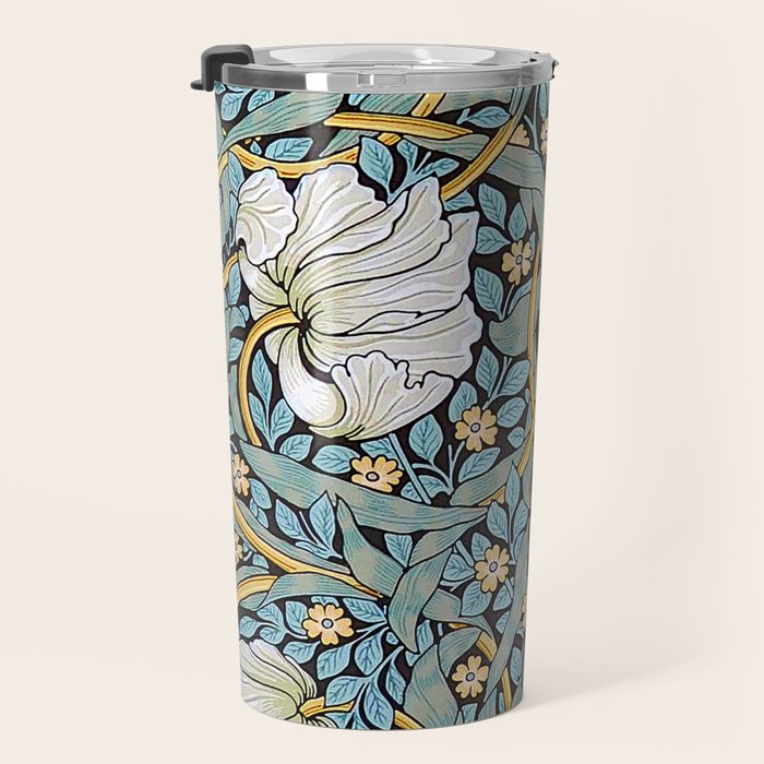 William Morris Pimpernel Wallpaper Design Travel Mug Gallery Image 3