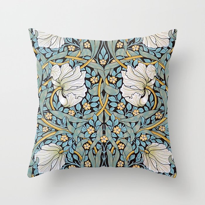 William Morris Pimpernel Wallpaper Design Throw Pillow Gallery Image 1