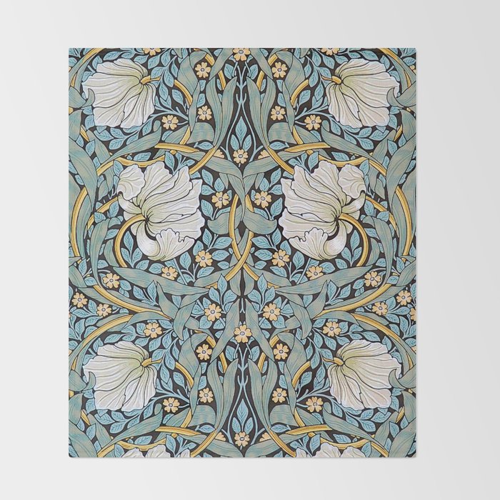 William Morris Pimpernel Wallpaper Design Throw Blanket Gallery Image 2