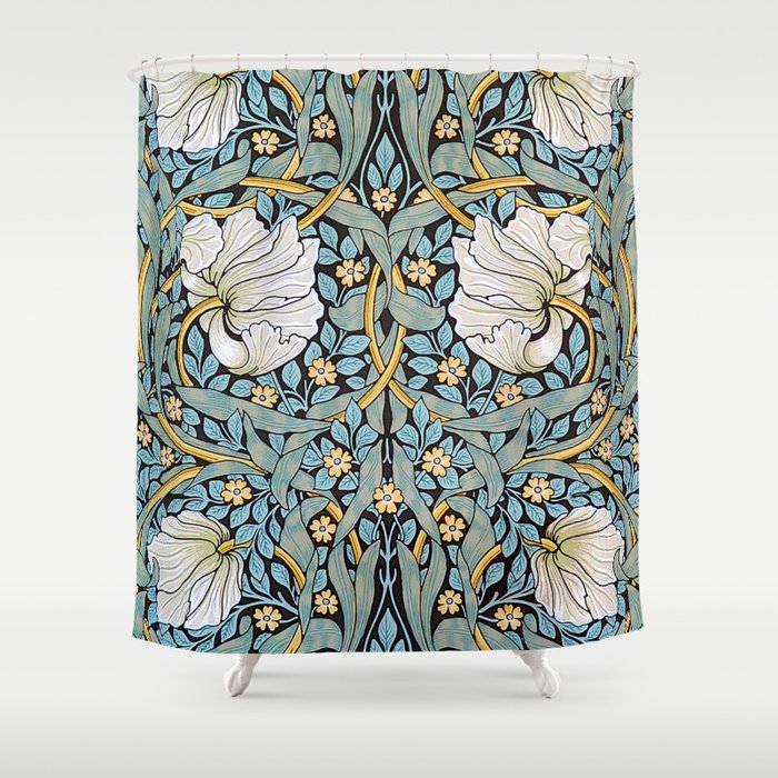 William Morris Pimpernel Wallpaper Design Shower Curtain Gallery Image 1