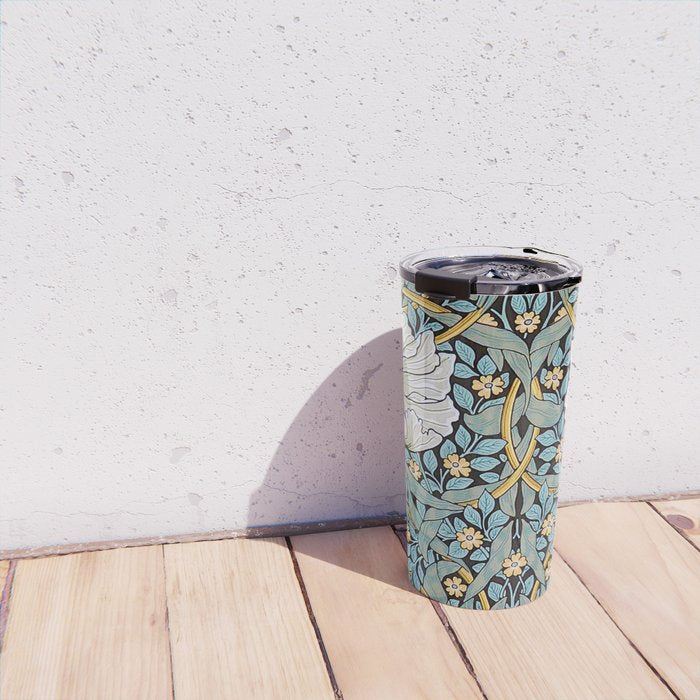 William Morris Pimpernel Wallpaper Design Travel Mug Gallery Image 4