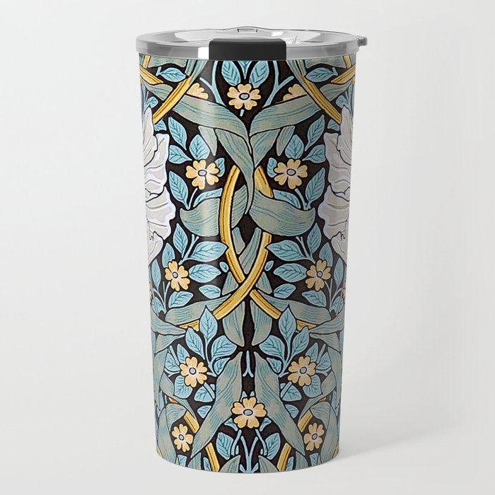 William Morris Pimpernel Wallpaper Design Travel Mug Gallery Image 1