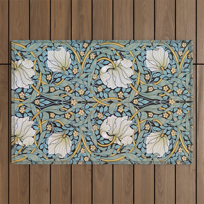 William Morris Pimpernel Wallpaper Design Outdoor Rug Gallery Image 1