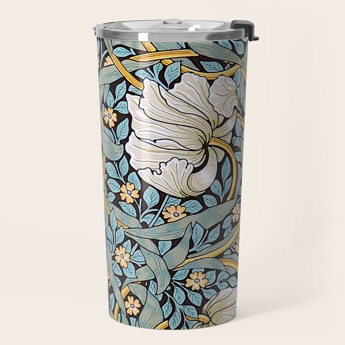 William Morris Pimpernel Wallpaper Design Travel Mug Gallery Image 2