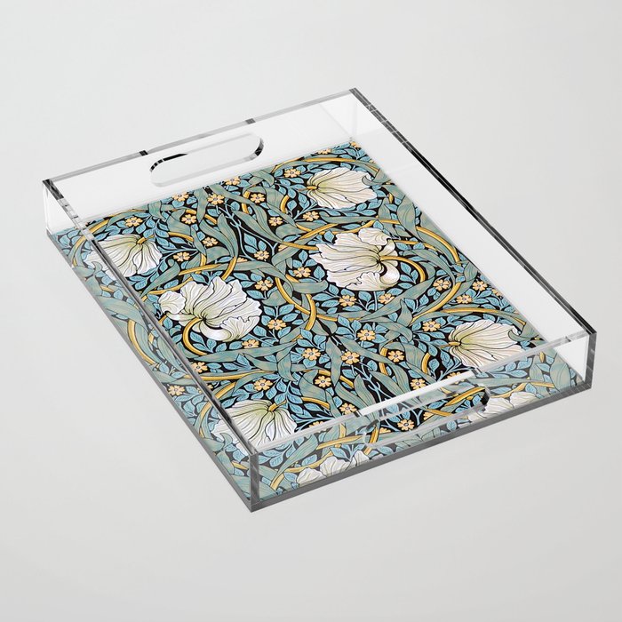 William Morris Pimpernel Wallpaper Design Acrylic Tray Gallery Image 1