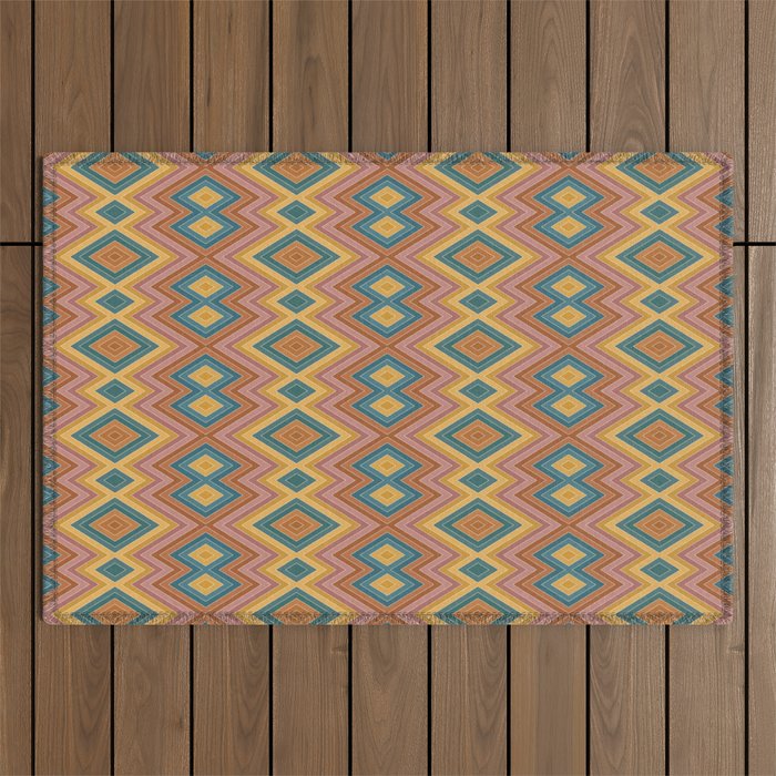 Boho Western Geometric Pattern I Outdoor Rug Gallery Image 1