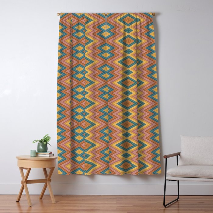 Boho Western Geometric Pattern I Window Curtain Gallery Image 1