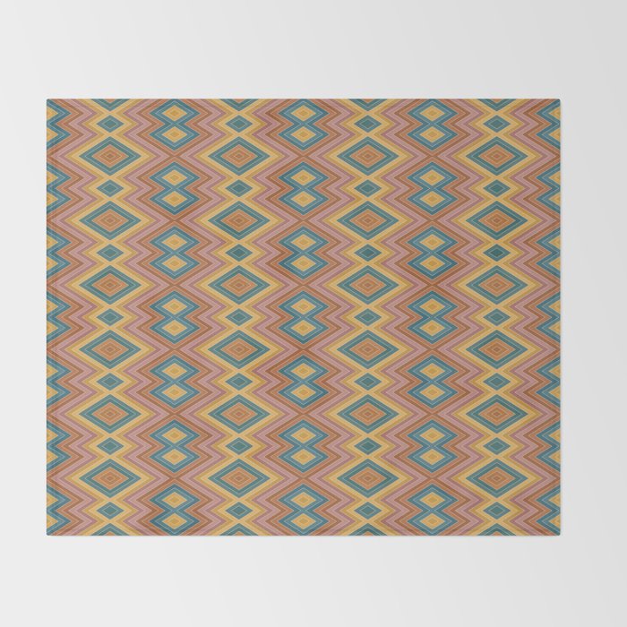 Boho Western Geometric Pattern I Throw Blanket Gallery Image 2