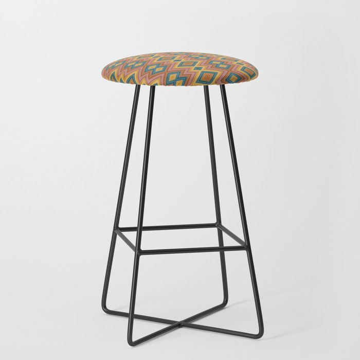 Boho Western Geometric Pattern I Stool Gallery Image 1