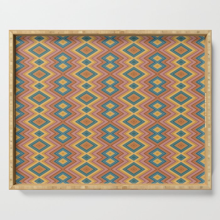 Boho Western Geometric Pattern I Serving Tray Gallery Image 1