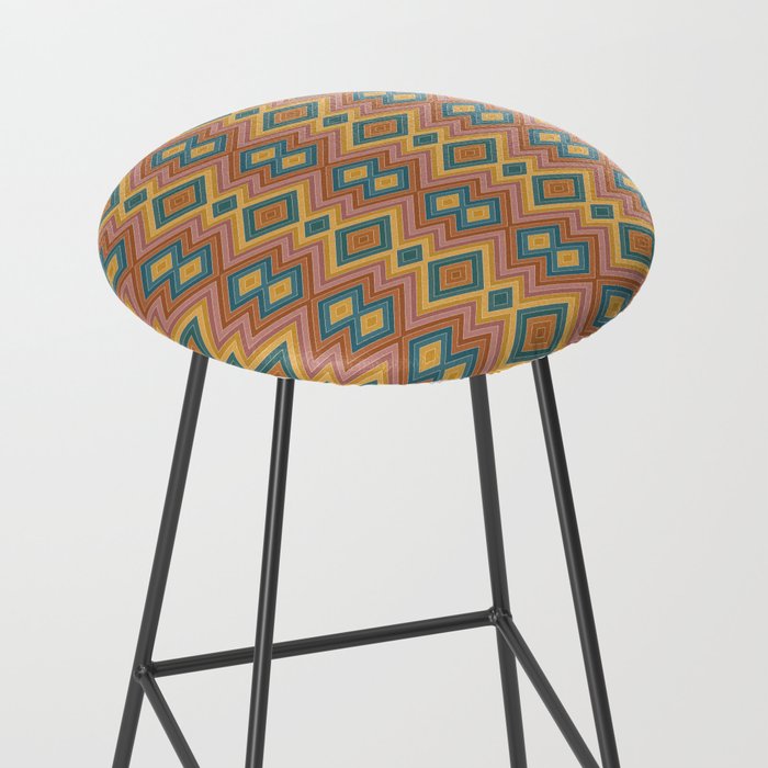 Boho Western Geometric Pattern I Stool Gallery Image 2