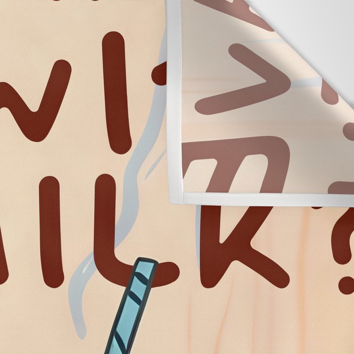 Can I Have this With Oat Milk? | Coffee Typography Lactose No Dairy Funny Quote, Eclectic Contemporary Boho Lettering Words Vegan Phrase Wall Tapestry Gallery Image 3