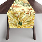 Watercolor Golden Bloom Table Runner Gallery Image 1