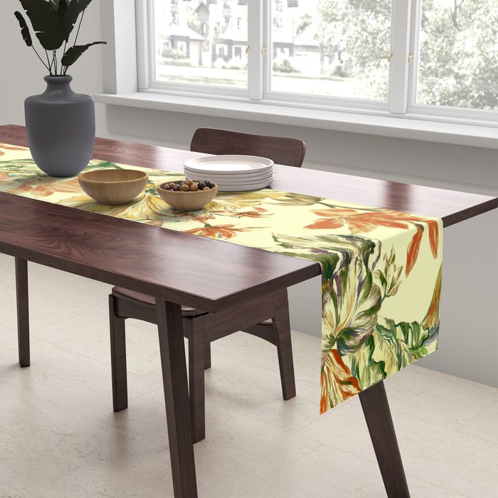 Watercolor Golden Bloom Table Runner Gallery Image 2