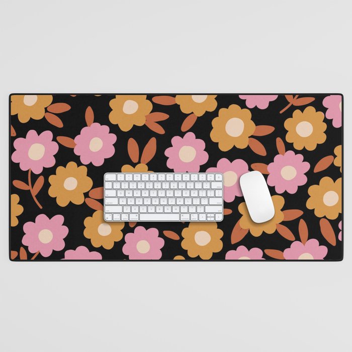 Retro flora Desk Mat Gallery Image 1