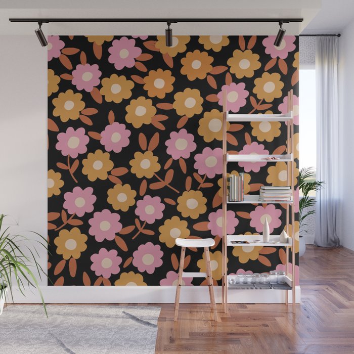 Retro flora Wall Mural Gallery Image 1